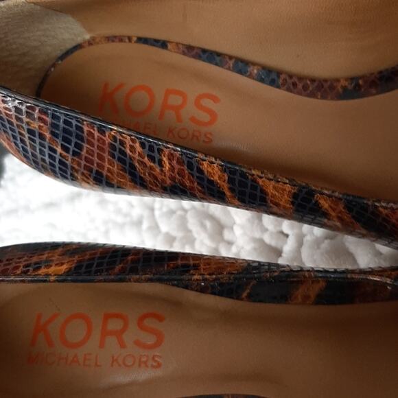 Michael Kors Flora Snake Open Toe Heels Sz 7.5 - Picture 11 of 11